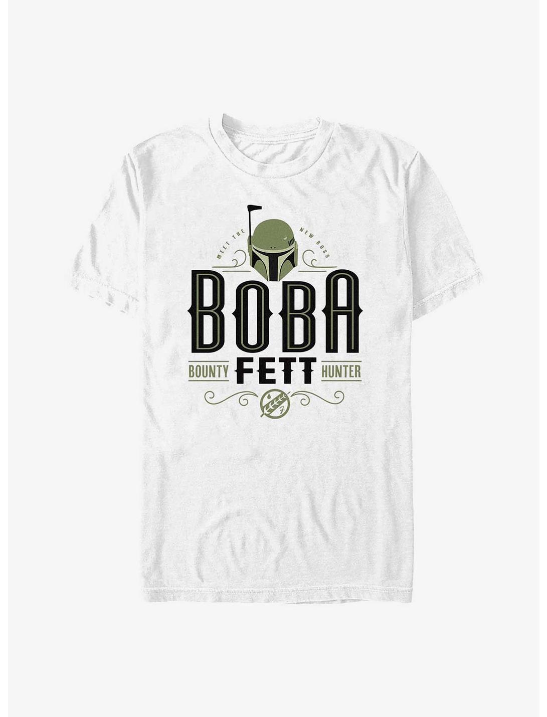 Star Wars: The Book Of Boba Fett Stylized Boba Fett Bounty Hunter T-Shirt, WHITE, hi-res