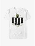 Star Wars: The Book Of Boba Fett Stylized Boba Fett Bounty Hunter T-Shirt, WHITE, hi-res