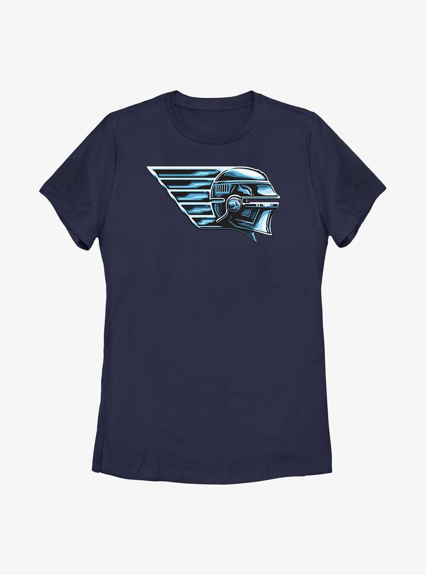 Star Wars: The Book Of Boba Fett Chrome Fennec Helmet Womens T-Shirt, NAVY, hi-res