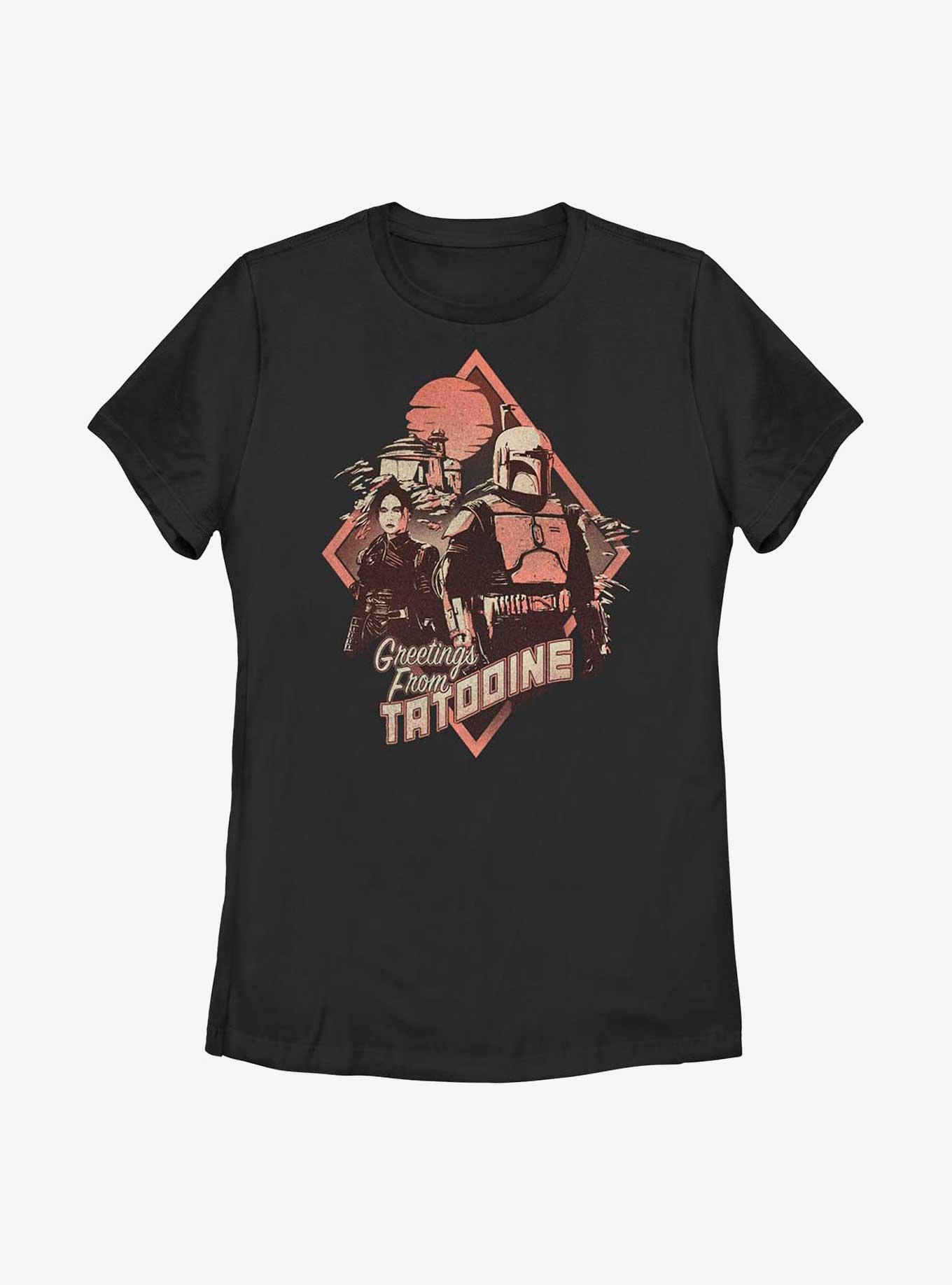 Star Wars: The Book Of Boba Fett Greetings From Tatooine Fennec & Boba Womens T-Shirt, , hi-res