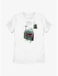 Star Wars: The Book Of Boba Fett Helmet Schematic Painted Womens T-Shirt, WHITE, hi-res