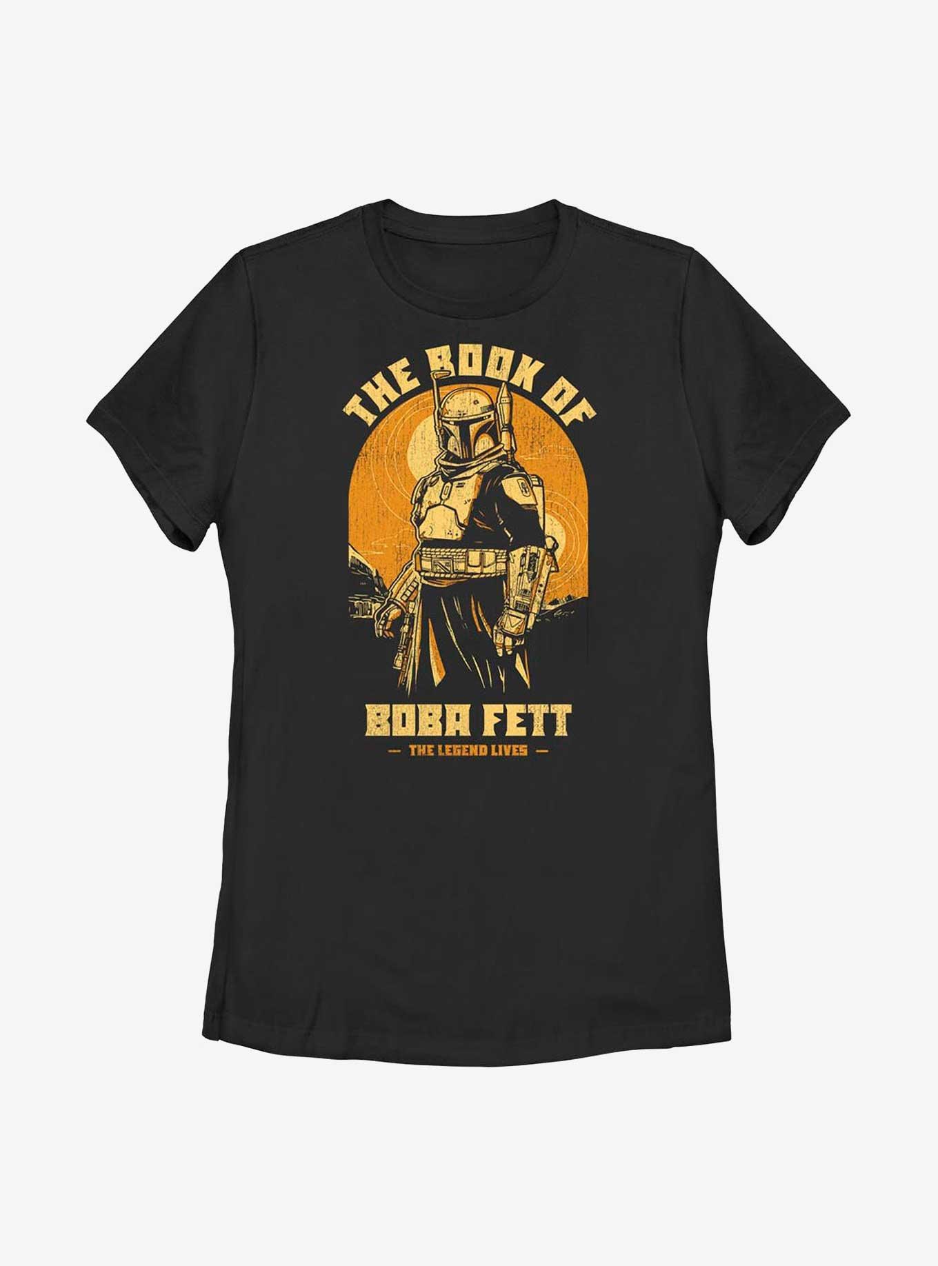 Star Wars: The Book Of Boba Fett Legend Lives Boba Fett Womens T-Shirt, BLACK, hi-res