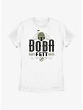 Star Wars: The Book Of Boba Fett Stylized Boba Fett Bounty Hunter Womens T-Shirt, WHITE, hi-res