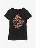 Star Wars: The Book Of Boba Fett Greetings From Tatooine Fennec & Boba Youth Girls T-Shirt, BLACK, hi-res