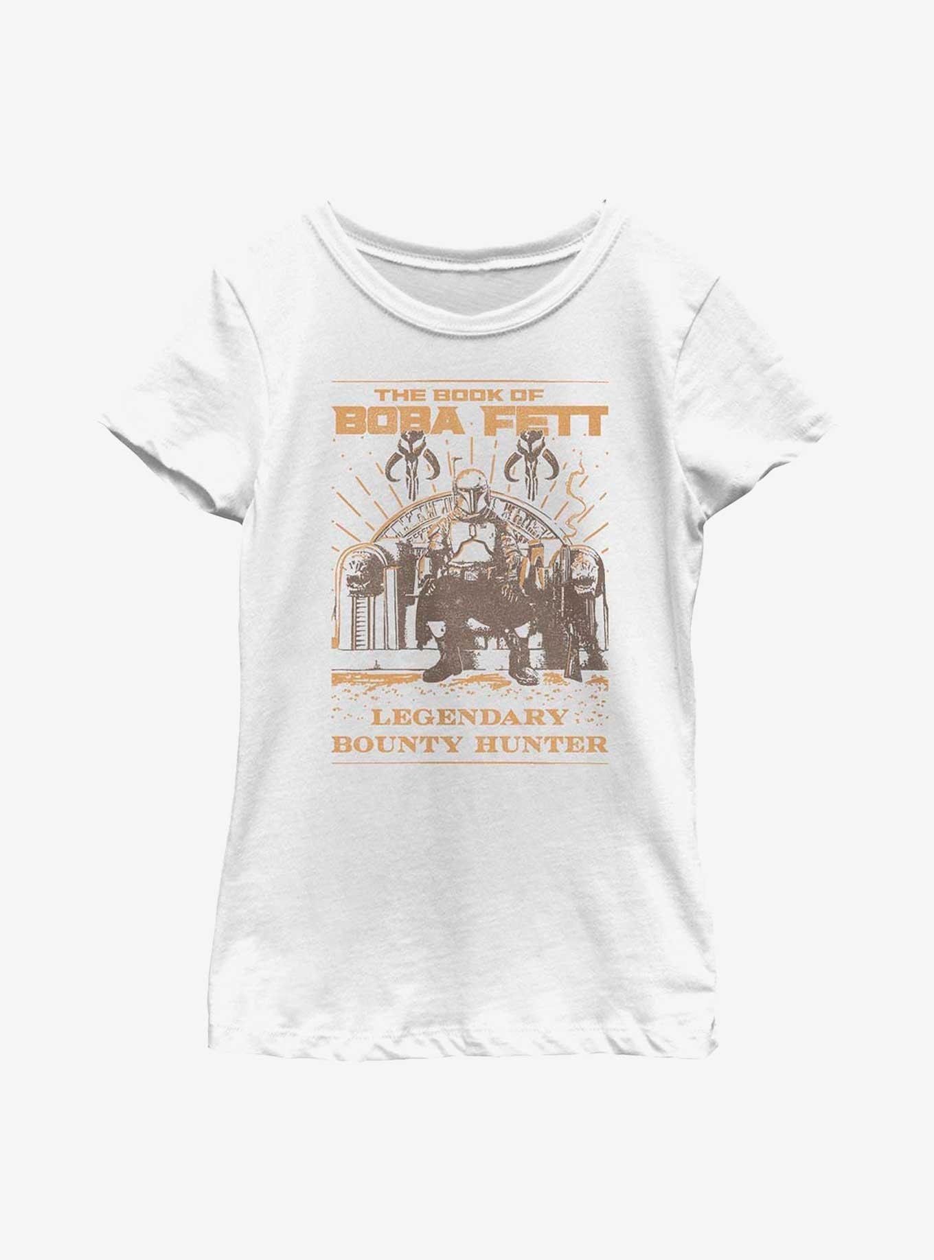Star Wars: The Book Of Boba Fett Bounty Hunter Throne Youth Girls T-Shirt, WHITE, hi-res