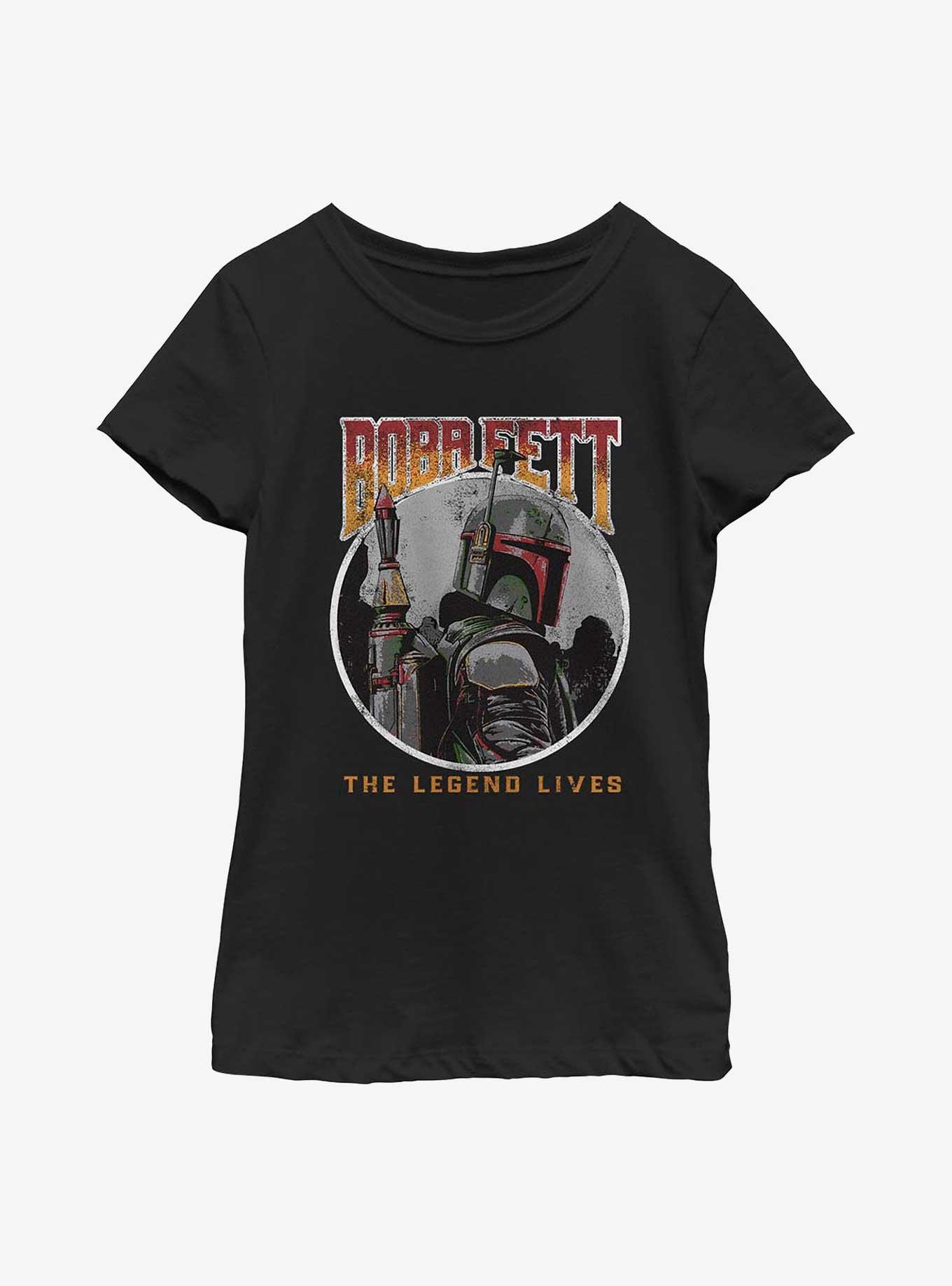 Star Wars: The Book Of Boba Fett Vintage Legend Lives Youth Girls T-Shirt, , hi-res