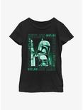 Star Wars: The Book Of Boba Fett Boxed Outlaw Youth Girls T-Shirt, BLACK, hi-res