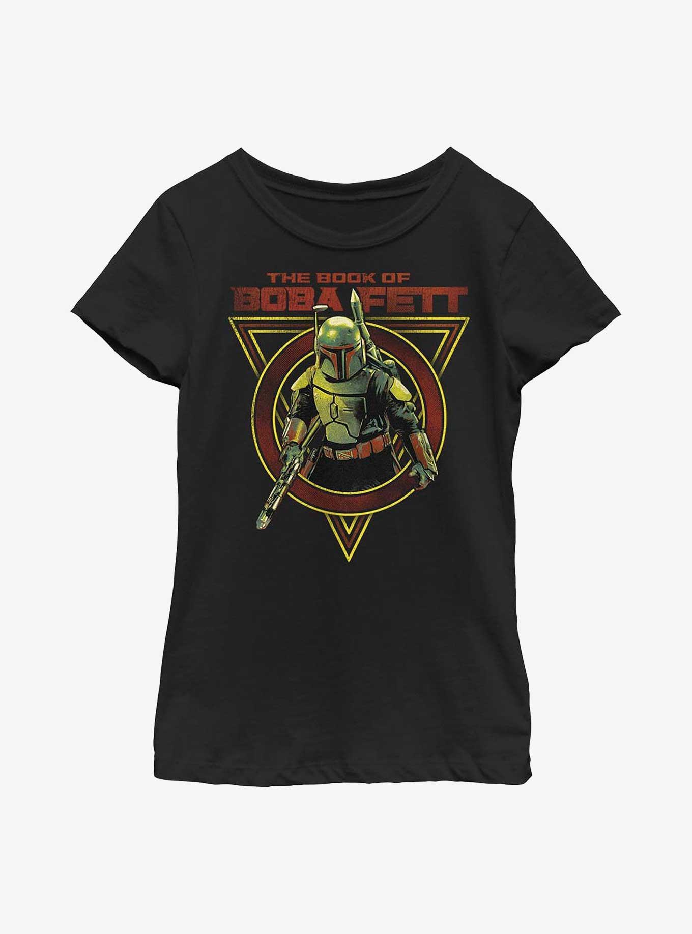 Star Wars: The Book Of Boba Fett Boba Fett Centered Title Youth Girls T-Shirt, , hi-res
