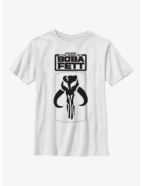 Star Wars: The Book Of Boba Fett Mandalorian Skull Logo Youth T-Shirt, , hi-res