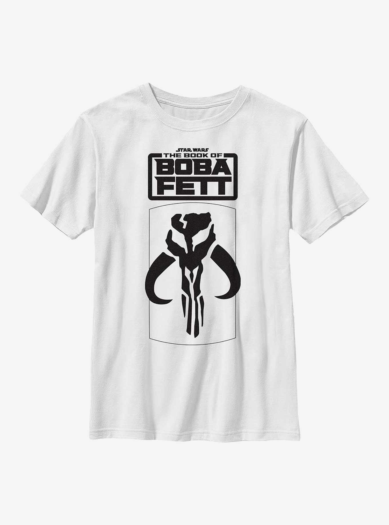Star Wars: The Book Of Boba Fett Mandalorian Skull Logo Youth T-Shirt, , hi-res