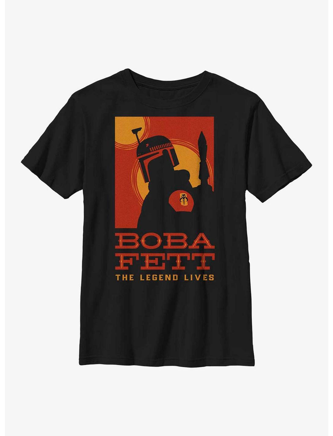Star Wars: The Book Of Boba Fett Posterized Legend Youth T-Shirt, BLACK, hi-res