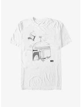 Star Wars: The Book Of Boba Fett Grayscale Helmet Sketch T-Shirt, , hi-res