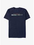 Star Wars: The Book Of Boba Fett Text Logo T-Shirt, NAVY, hi-res