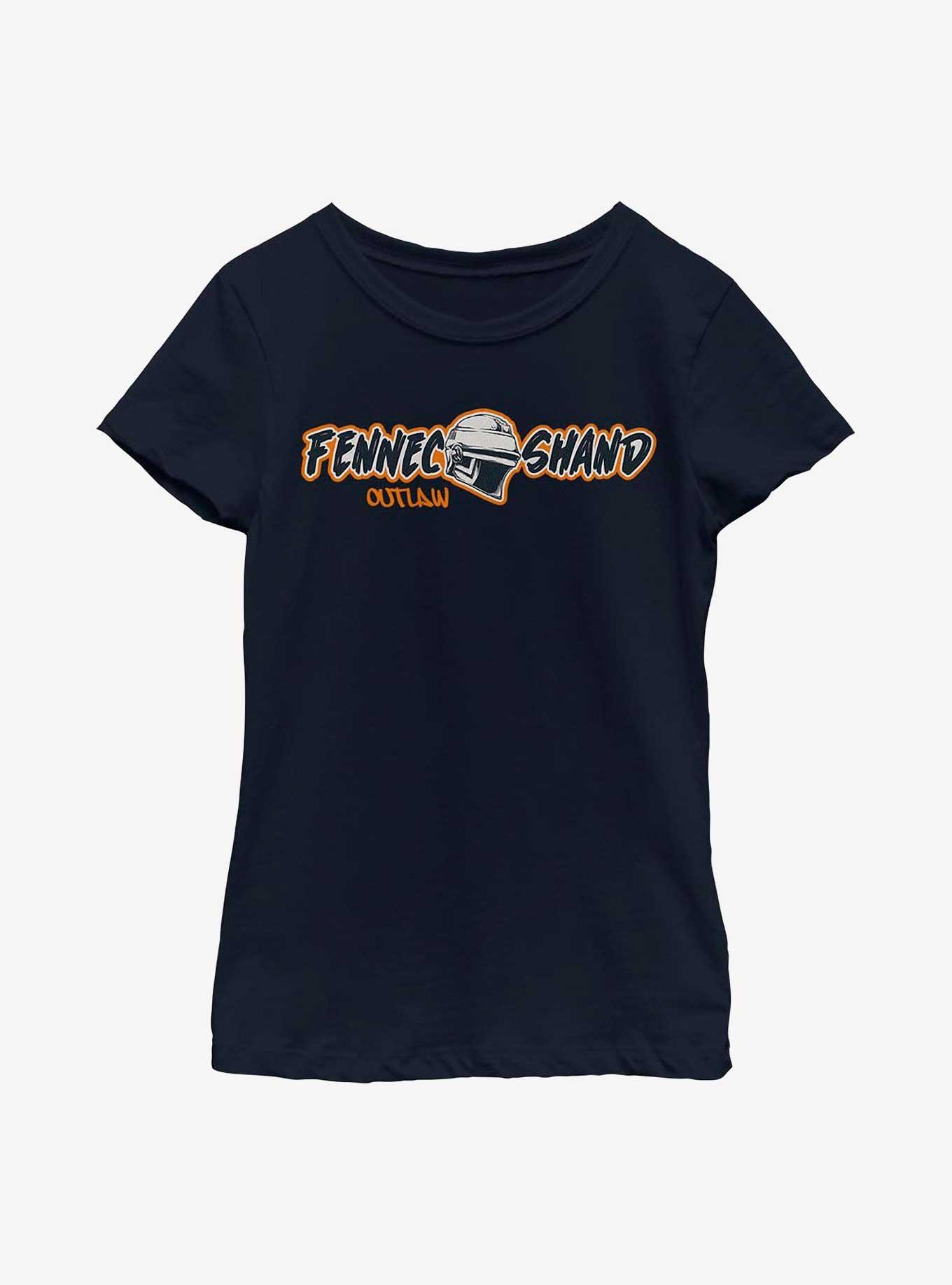 Star Wars: The Book Of Boba Fett Fennec Outlaw Helmet Youth Girls T-Shirt, NAVY, hi-res