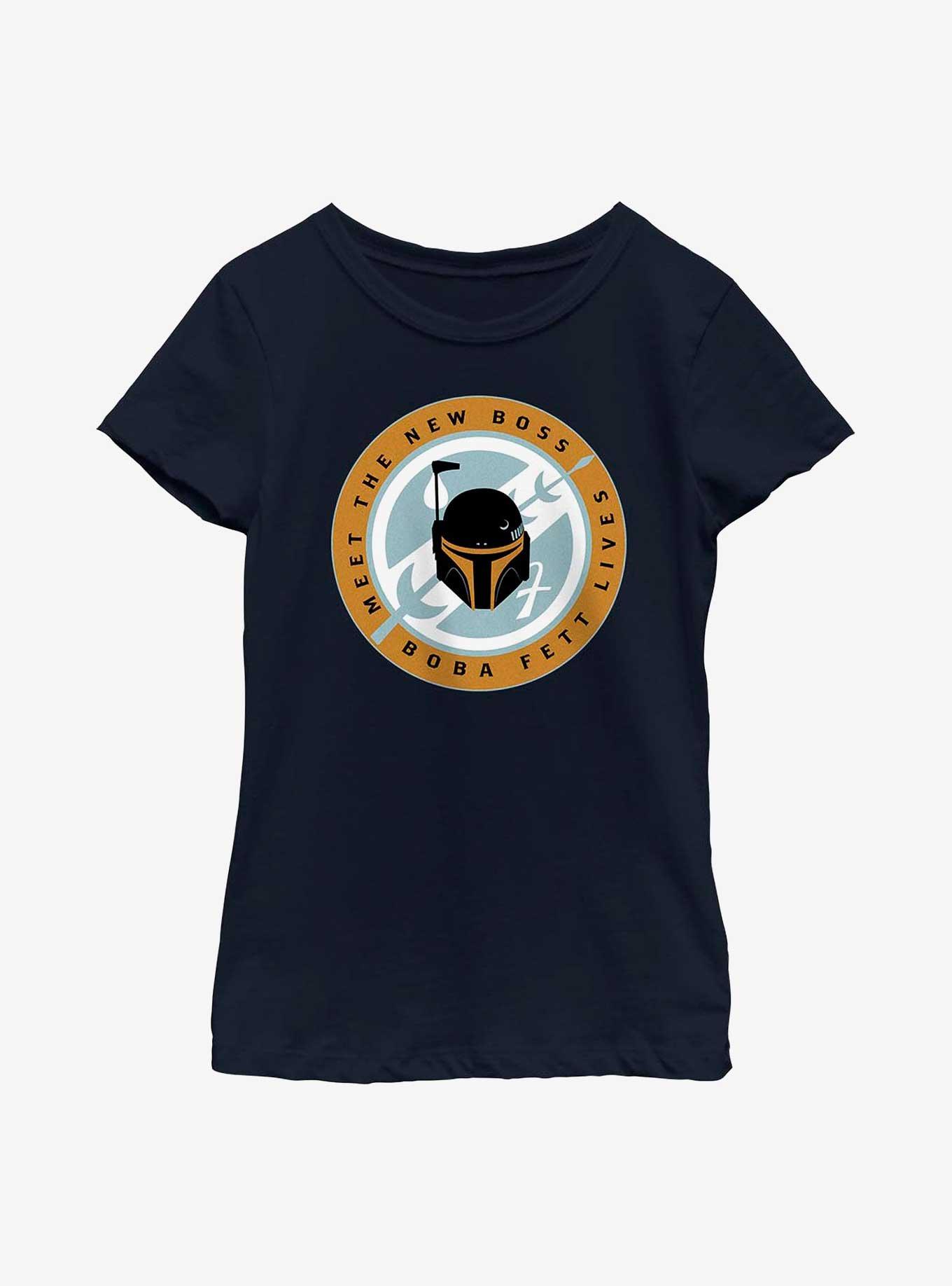 Star Wars: The Book Of Boba Fett Meet The New Boss Badge Youth Girls T-Shirt, , hi-res