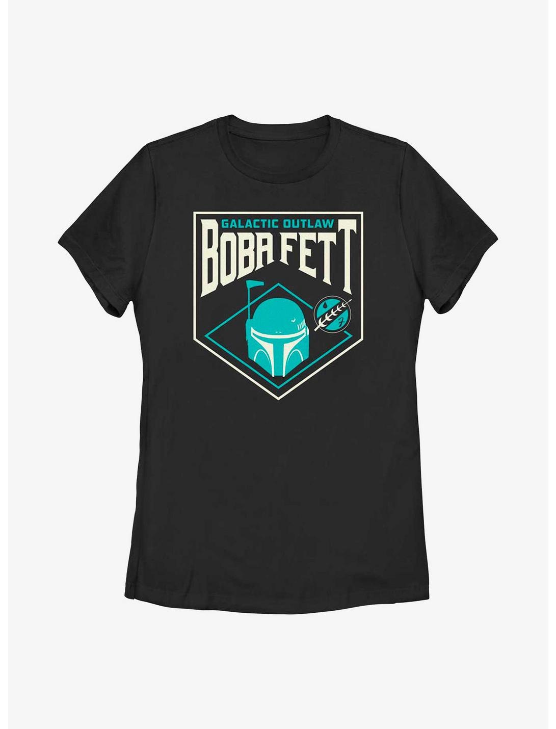 Star Wars: The Book Of Boba Fett Galactic Outlaw Badge Womens T-Shirt, BLACK, hi-res