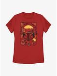 Star Wars: The Book Of Boba Fett Galactic Outlaw Logo Womens T-Shirt, RED, hi-res
