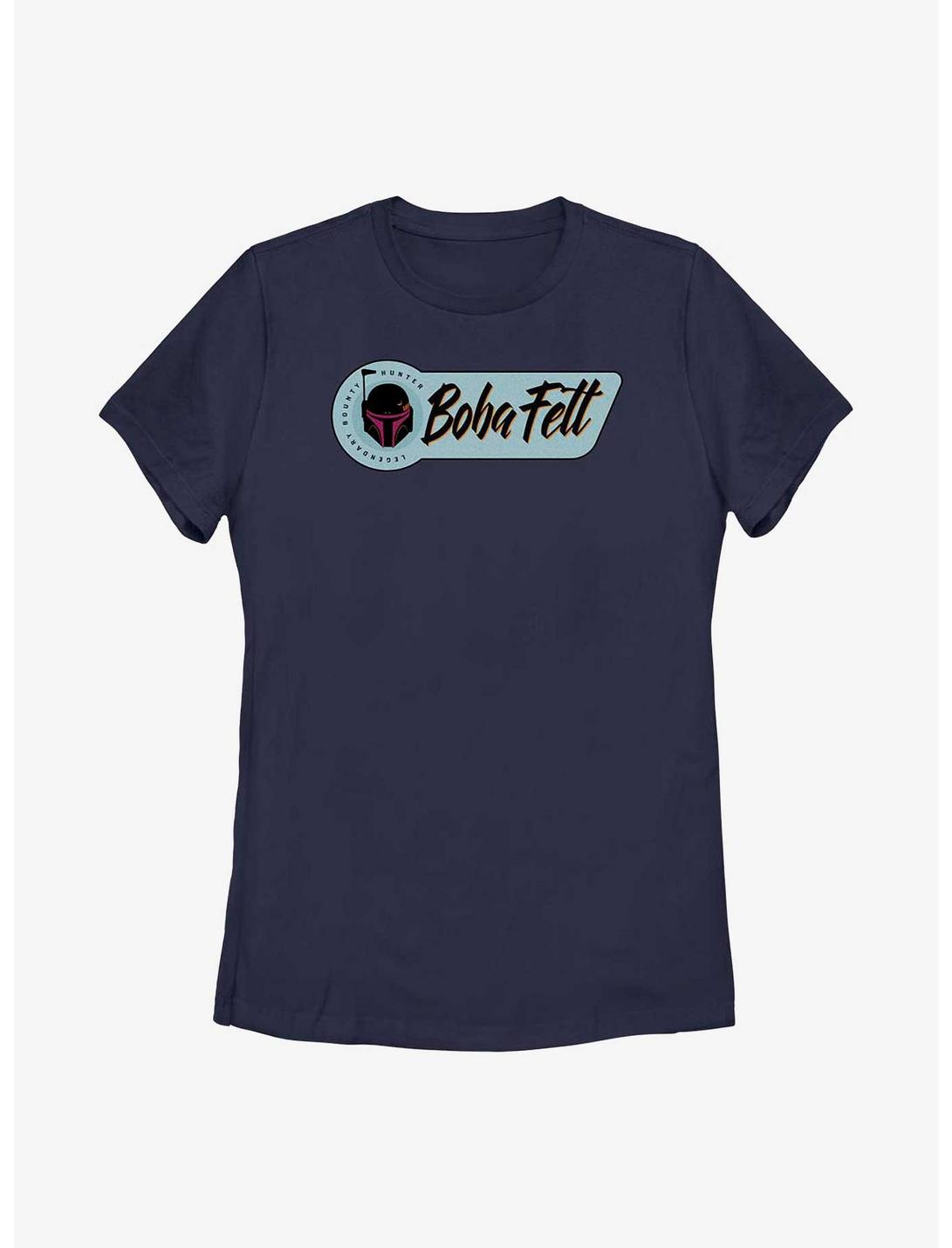 Star Wars: The Book Of Boba Fett Legendary Bounty Hunter Badge Womens T-Shirt, NAVY, hi-res