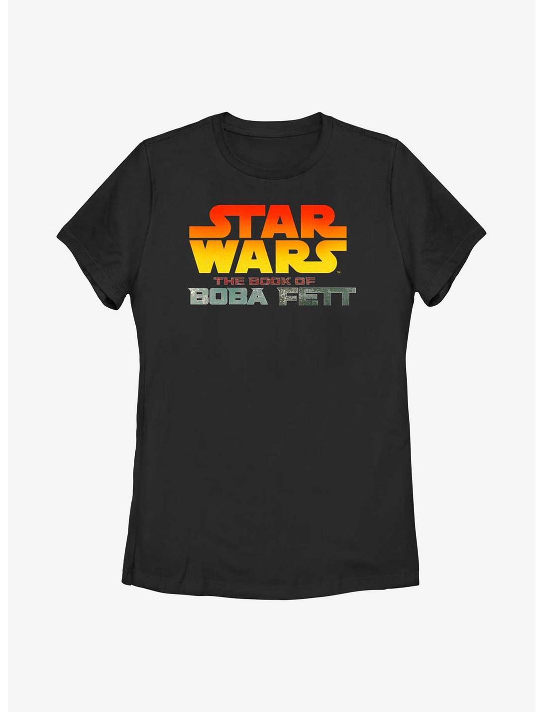 Star Wars: The Book Of Boba Fett Sunset Logo Womens T-Shirt, BLACK, hi-res