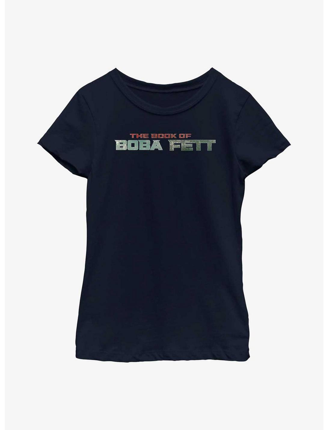 Star Wars: The Book Of Boba Fett Text Logo Youth Girls T-Shirt, BLACK, hi-res