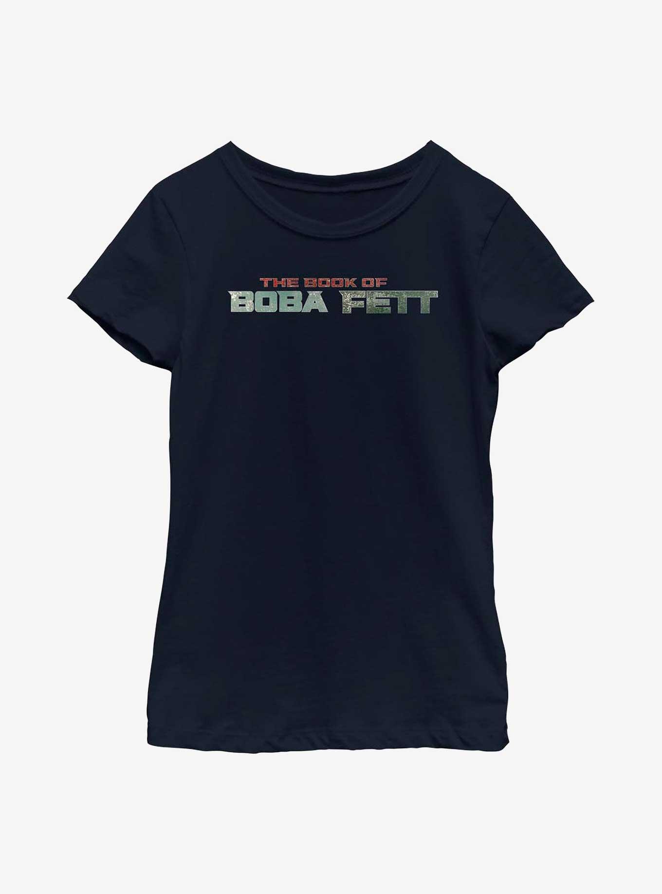 Star Wars: The Book Of Boba Fett Text Logo Youth Girls T-Shirt, BLACK, hi-res