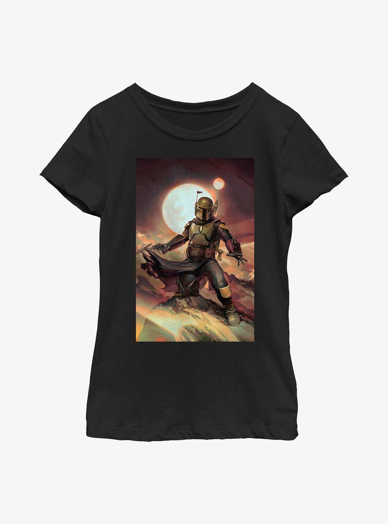 Star Wars: The Book Of Boba Fett Painting Youth Girls T-Shirt, BLACK, hi-res