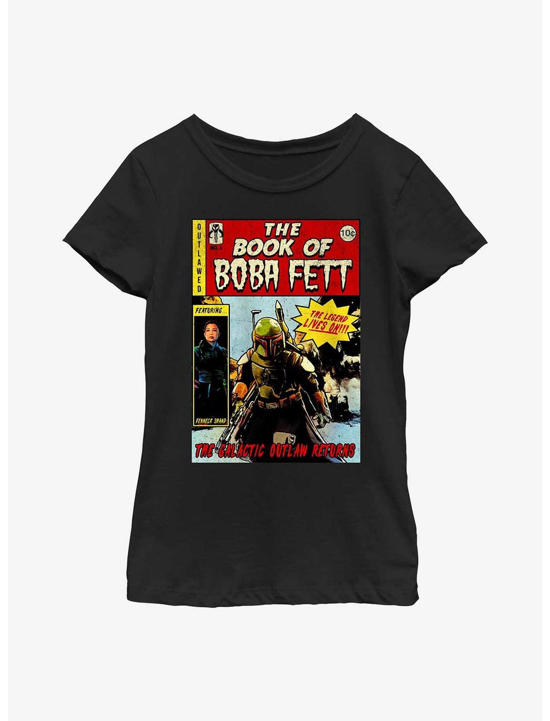 Star Wars: The Book Of Boba Fett Comic Book Cover Youth Girls T-Shirt, BLACK, hi-res