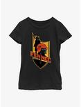 Star Wars: The Book Of Boba Fett Fennec Shand Shield Youth Girls T-Shirt, BLACK, hi-res