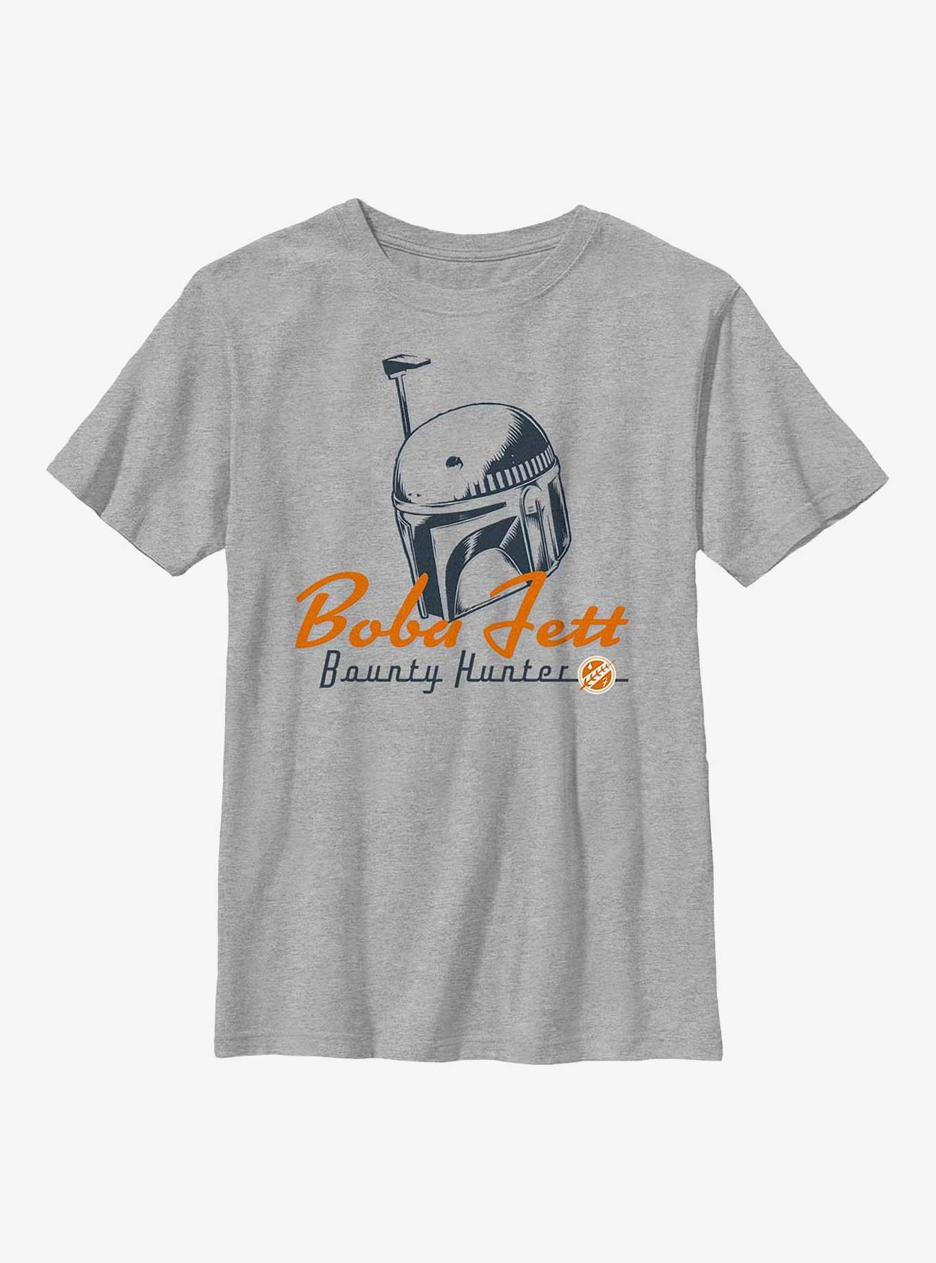 Star Wars: The Book Of Boba Fett Bounty Hunter Helmet Youth T-Shirt, ATH HTR, hi-res