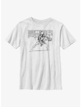 Star Wars: The Book Of Boba Fett Boba Fett Lives Pencil Sketch Youth T-Shirt, , hi-res