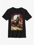 Star Wars: The Book Of Boba Fett Painting Youth T-Shirt, BLACK, hi-res