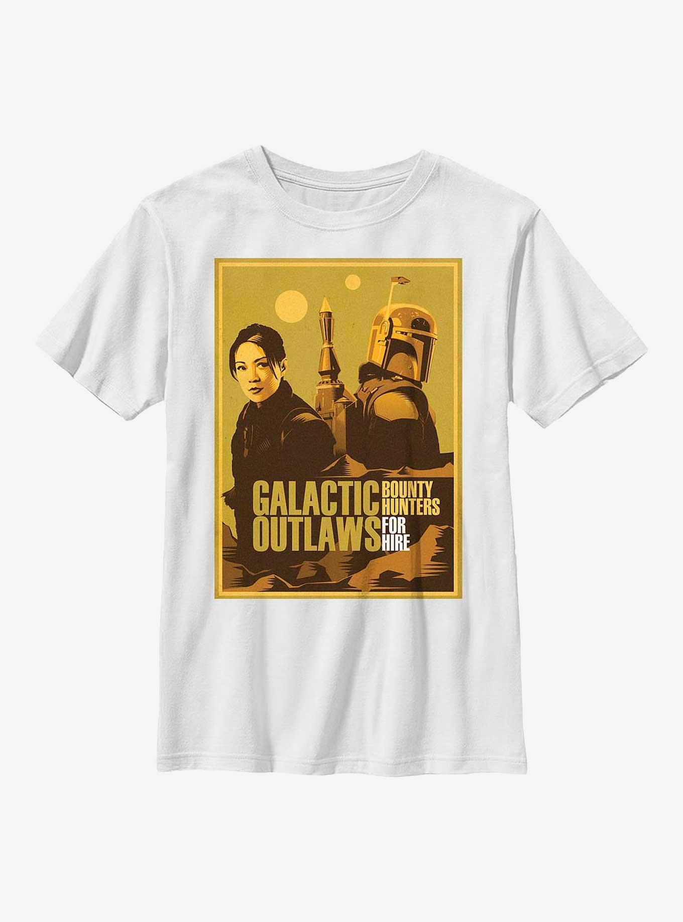 Star Wars: The Book Of Boba Fett Fennec & Boba Fett Galactic Outlaws Youth T-Shirt, WHITE, hi-res