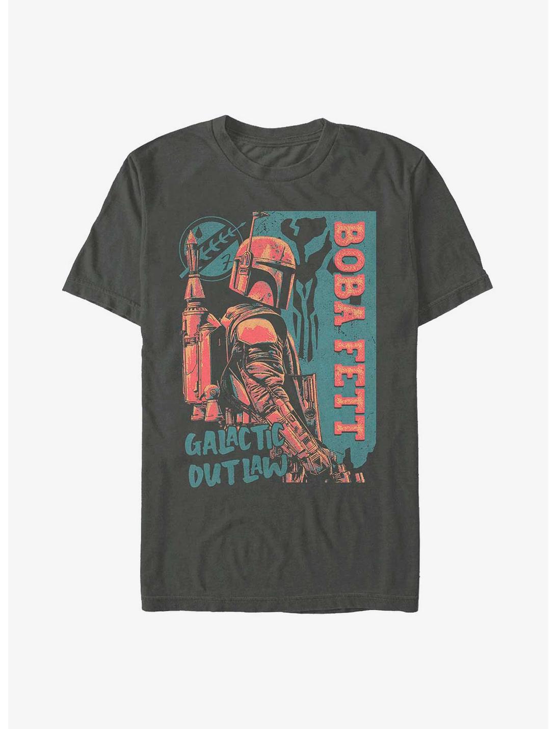 Star Wars: The Book Of Boba Fett Galactic Outlaw Posterized T-Shirt, CHARCOAL, hi-res