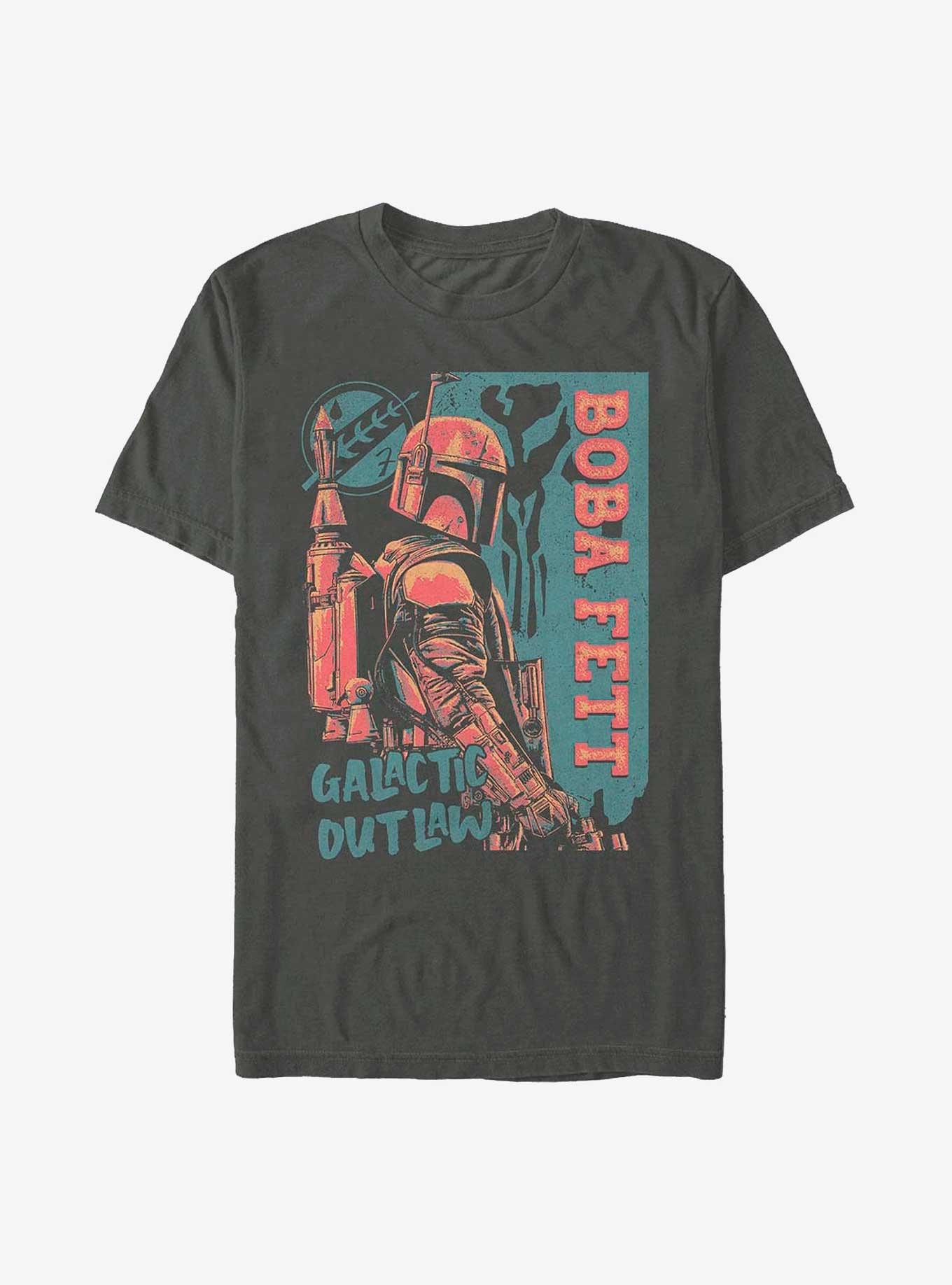 Star Wars: The Book Of Boba Fett Galactic Outlaw Posterized T-Shirt, CHARCOAL, hi-res