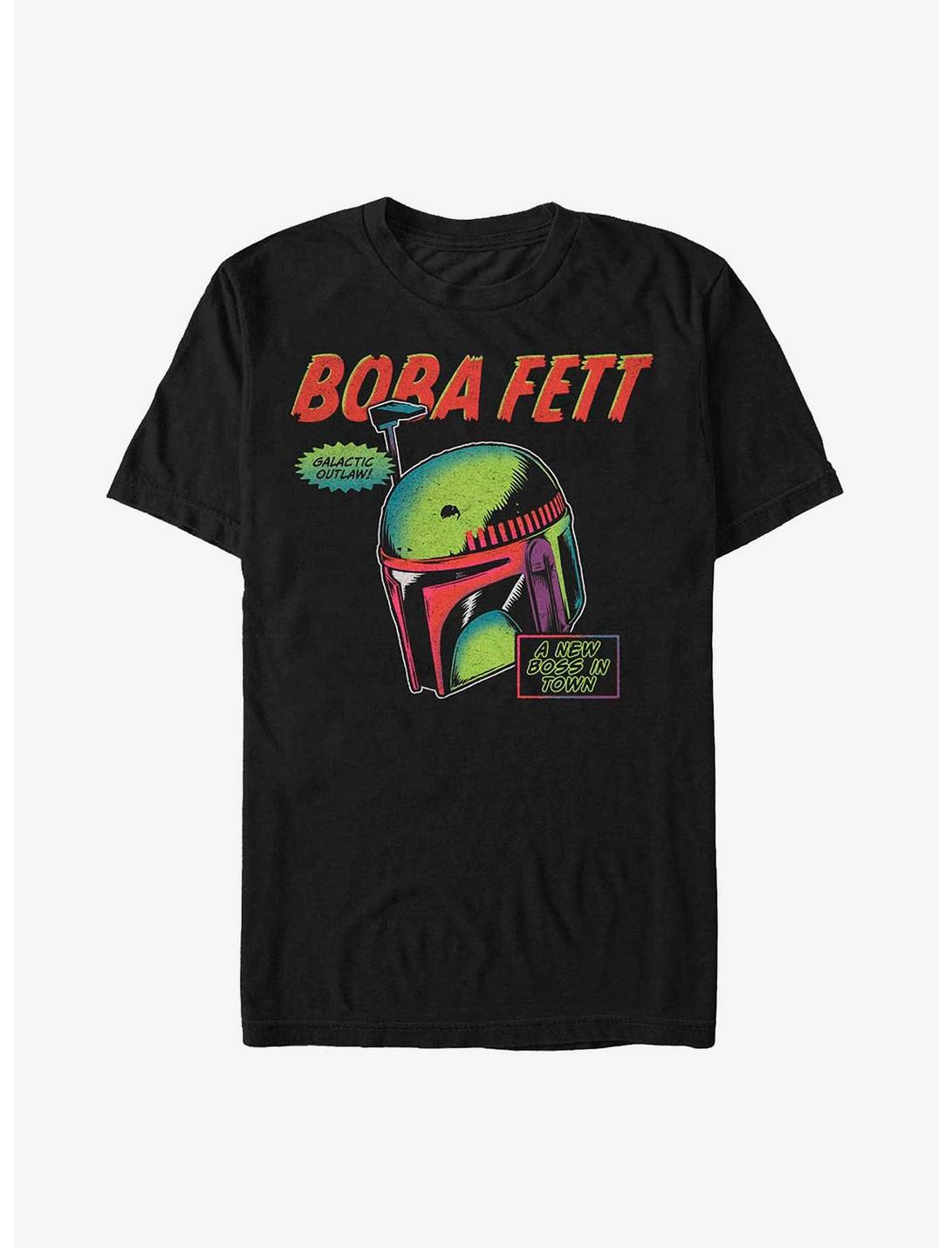 Star Wars: The Book Of Boba Fett New Boss In Town Comic Bubble T-Shirt, BLACK, hi-res