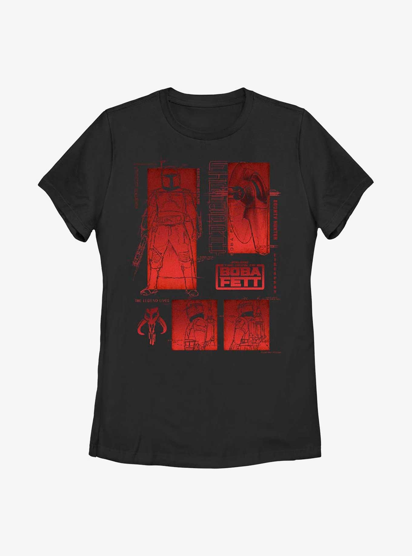 Star Wars: The Book Of Boba Fett Living Legend Blueprints Womens T-Shirt, , hi-res