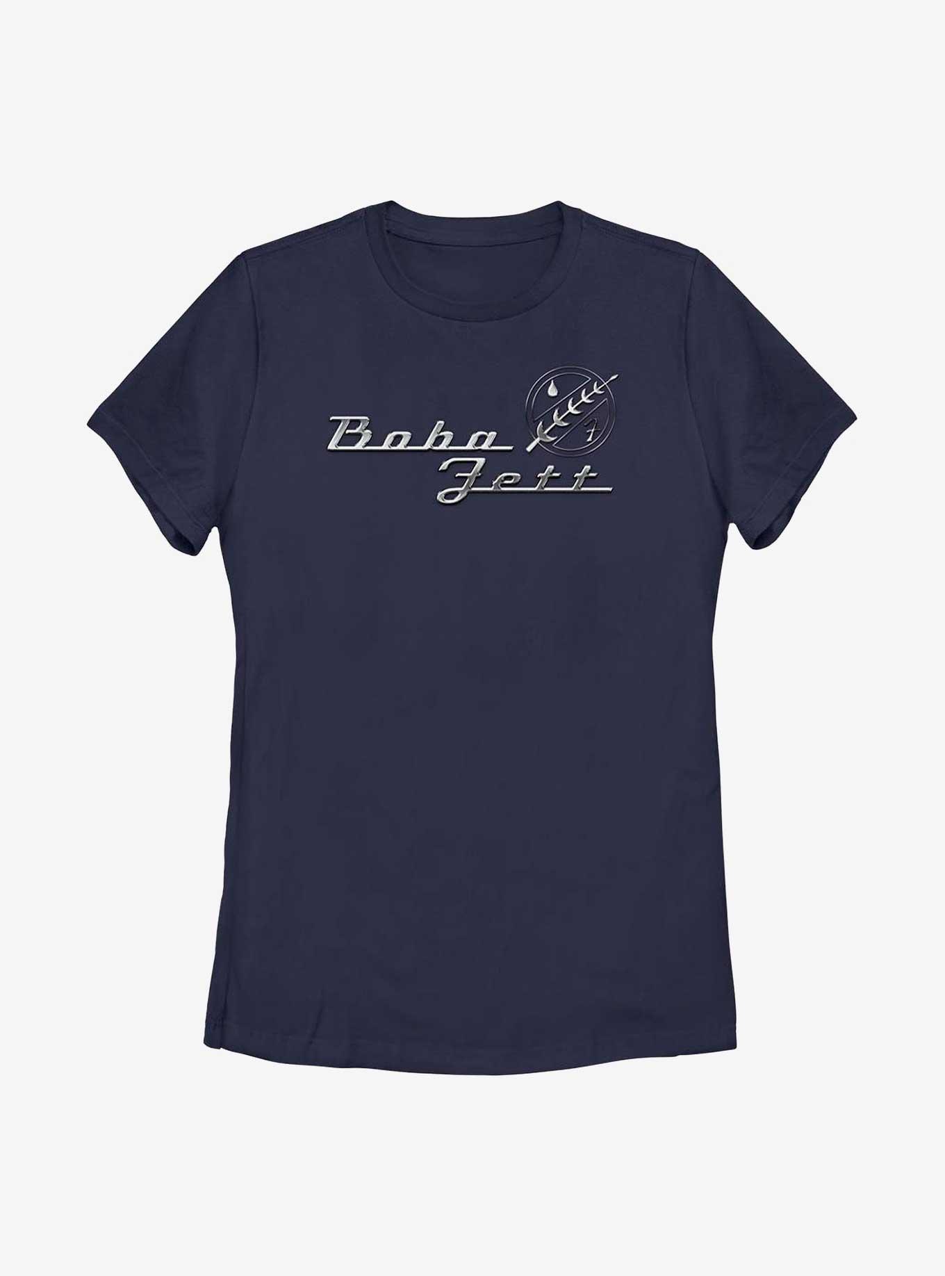 Star Wars: The Book Of Boba Fett Chrome Sign Womens T-Shirt, NAVY, hi-res