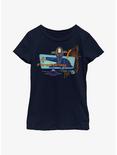Star Wars: The Book Of Boba Fett Firespray Blueprint Youth Girls T-Shirt, NAVY, hi-res