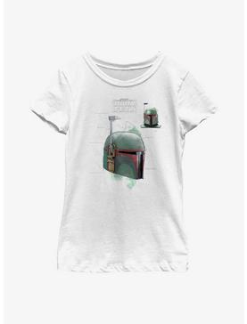 Star Wars: The Book Of Boba Fett Helmet Schematic Painted Youth Girls T-Shirt, , hi-res