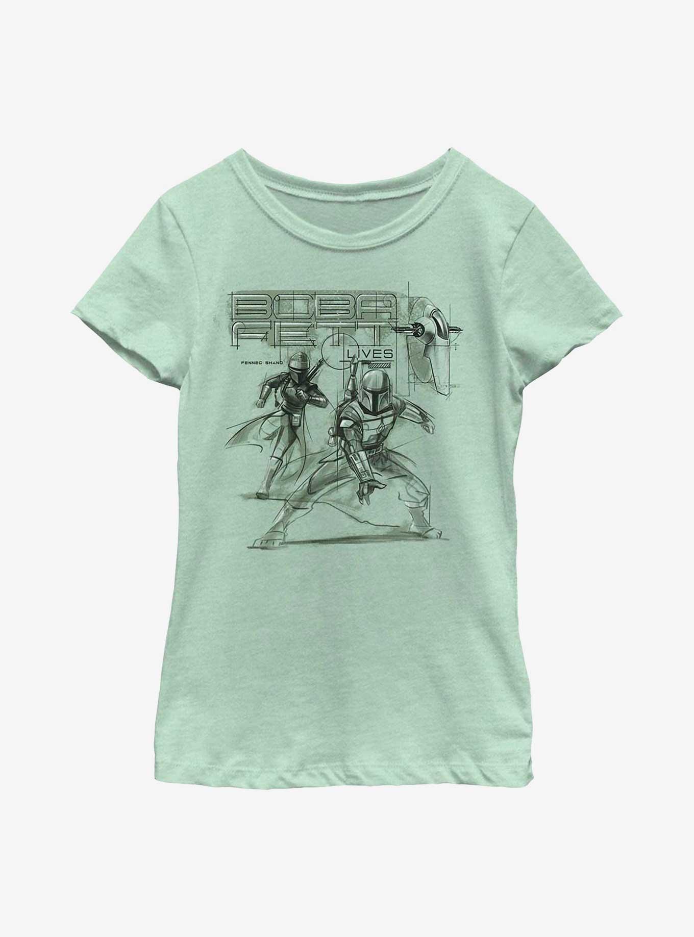 Star Wars: The Book Of Boba Fett Fennec & Boba New Outlaw Overlords Youth Girls T-Shirt, MINT, hi-res