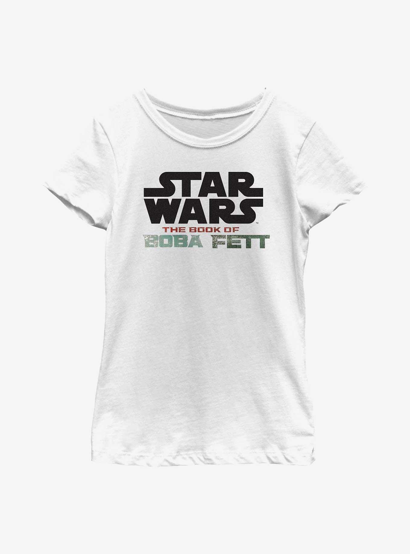 Star Wars: The Book Of Boba Fett Large Star Wars Logo Youth Girls T-Shirt, WHITE, hi-res