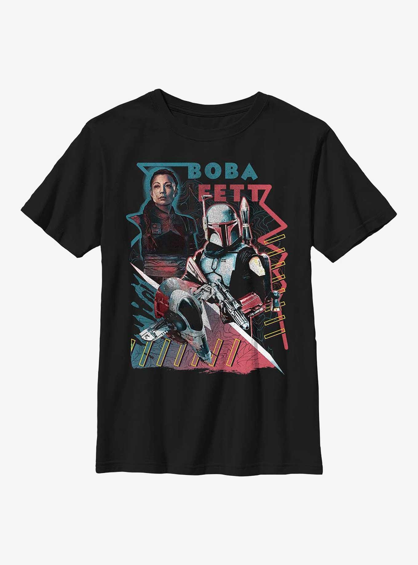 Star Wars: The Book Of Boba Fett Retro Outlaws Youth T-Shirt, BLACK, hi-res