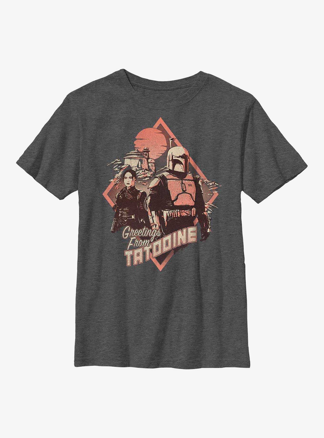 Star Wars: The Book Of Boba Fett Greetings From Tatooine Fennec & Boba Youth T-Shirt, , hi-res