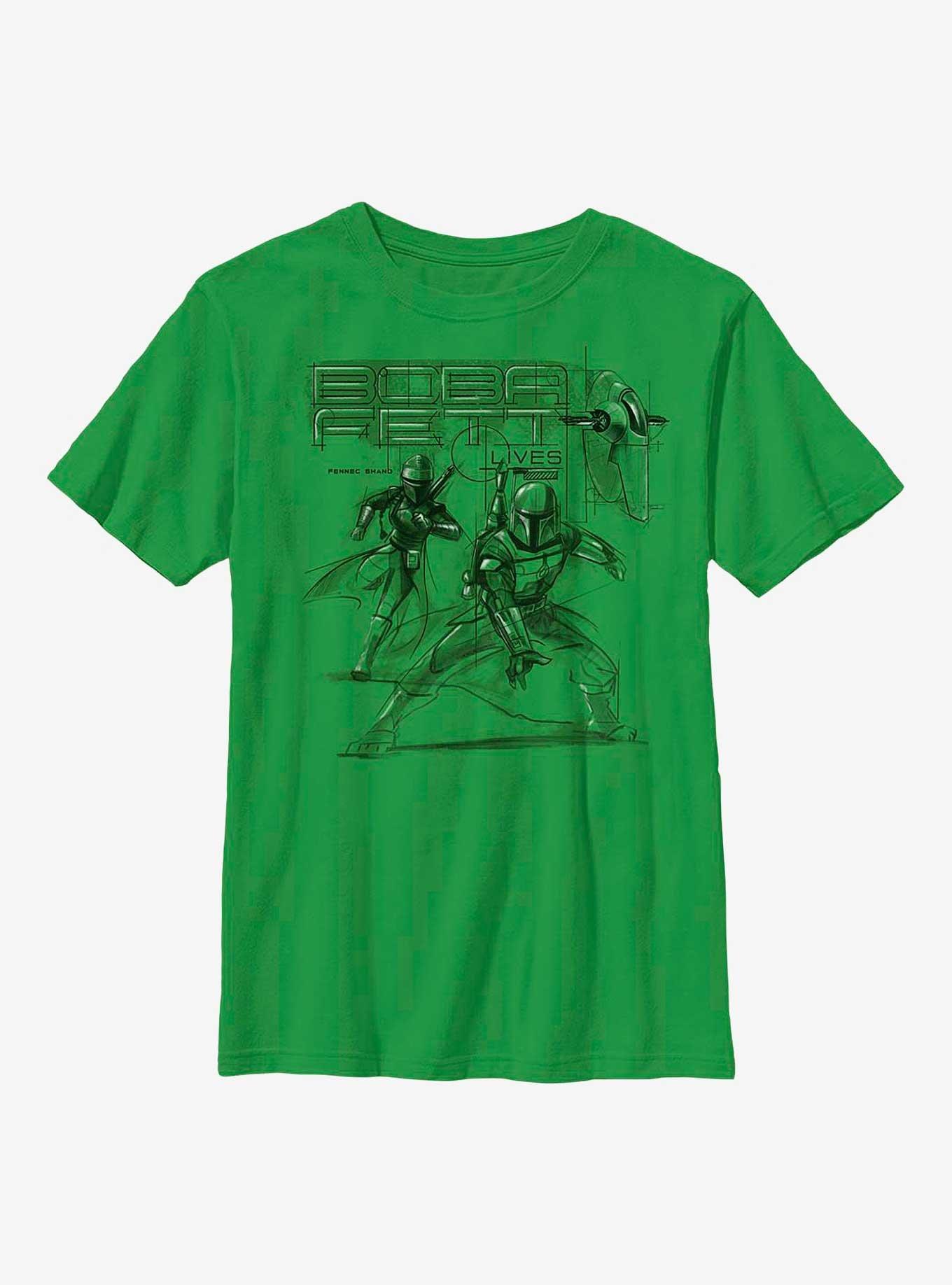 Star Wars: The Book Of Boba Fett Fennec & Boba New Outlaw Overlords Youth T-Shirt, KELLY, hi-res