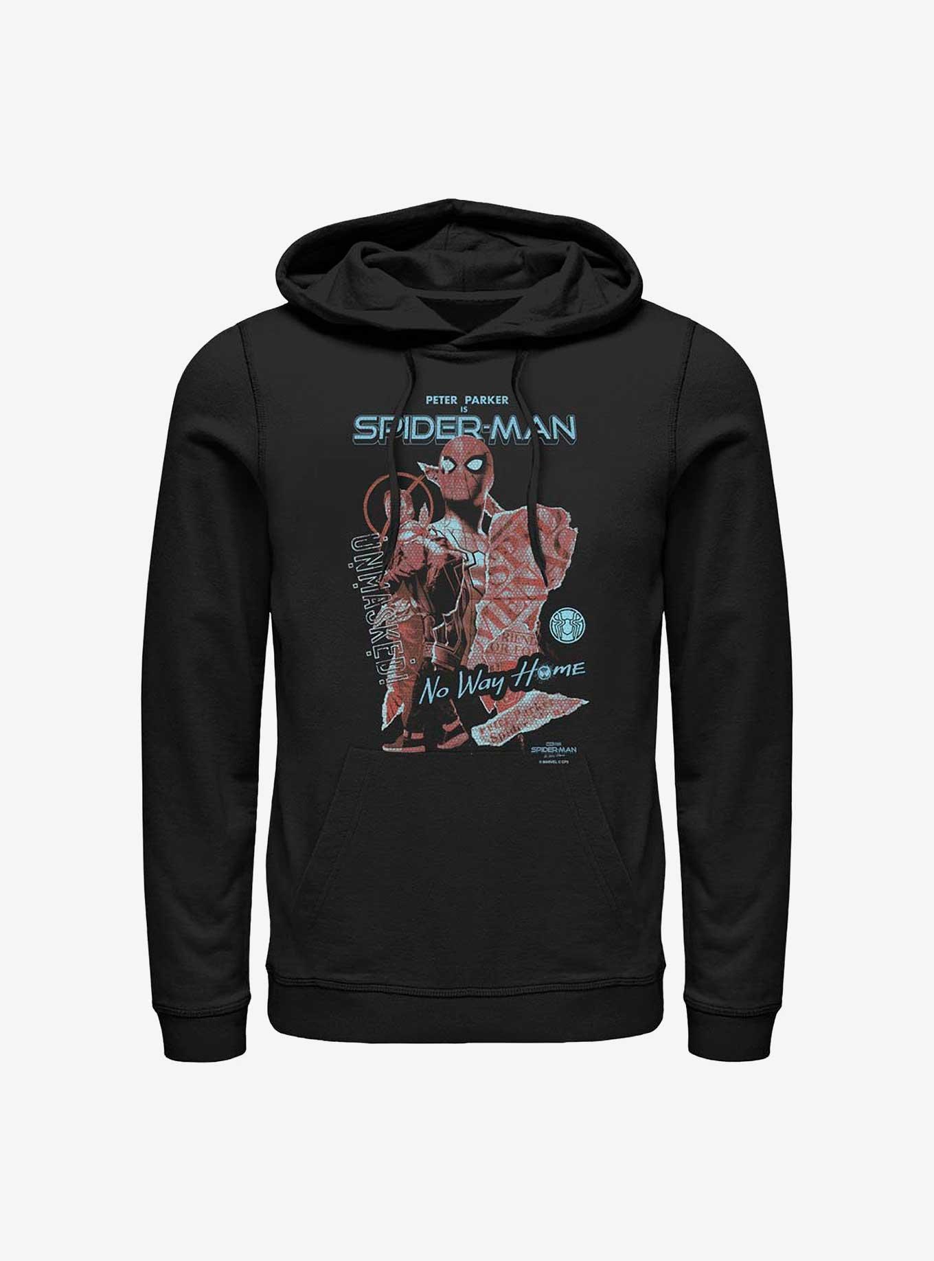 Marvel Spider-Man: No Way Home Unmasked Cover Hoodie, BLACK, hi-res