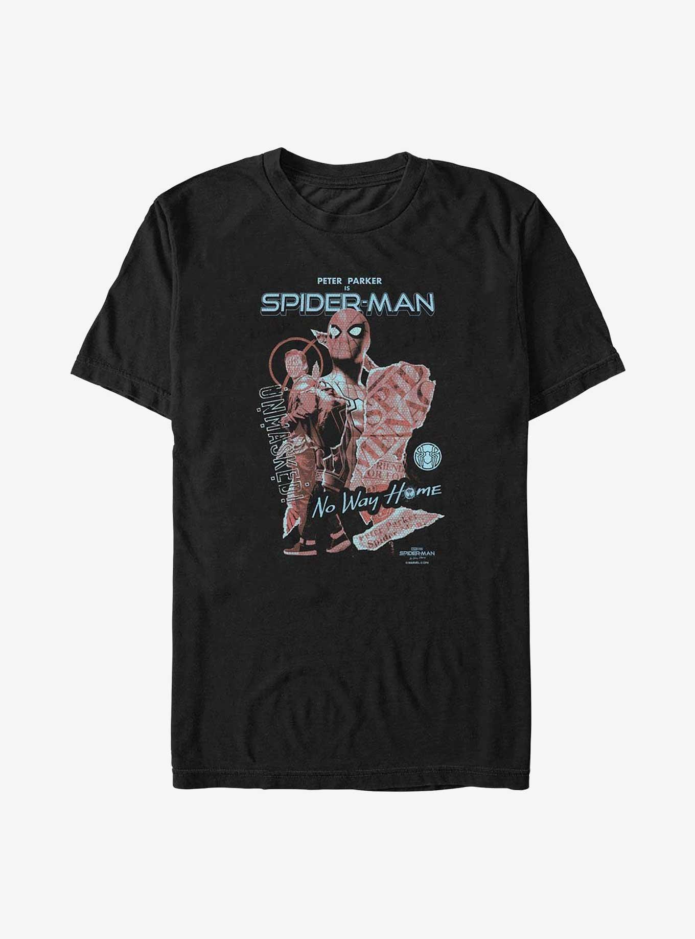 Marvel Spider-Man: No Way Home Unmasked Cover T-Shirt, BLACK, hi-res