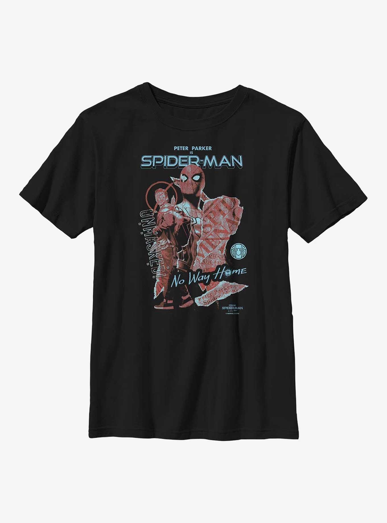Marvel Spider-Man: No Way Home Unmasked Cover Youth T-Shirt, , hi-res