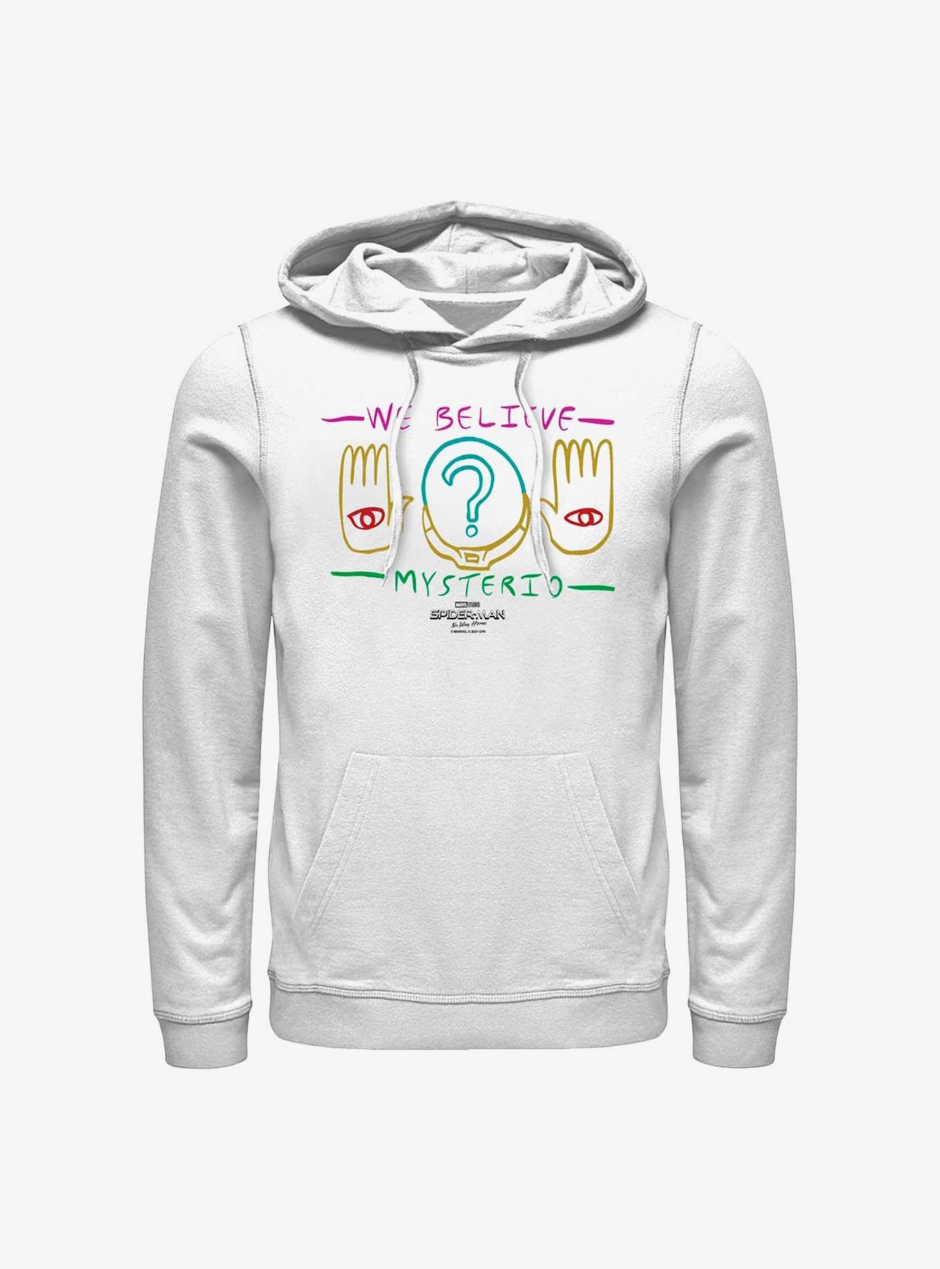 Marvel Spider-Man: No Way Home We Believe Mysterio Drawing Hoodie, WHITE, hi-res