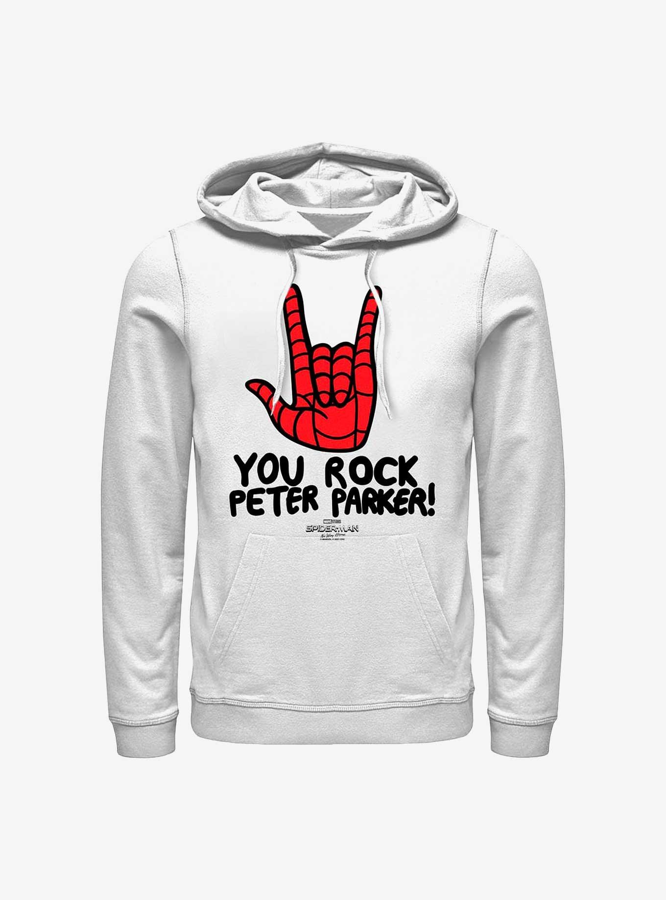 Marvel Spider-Man: No Way Home Peter Parker Rocks Hoodie, WHITE, hi-res