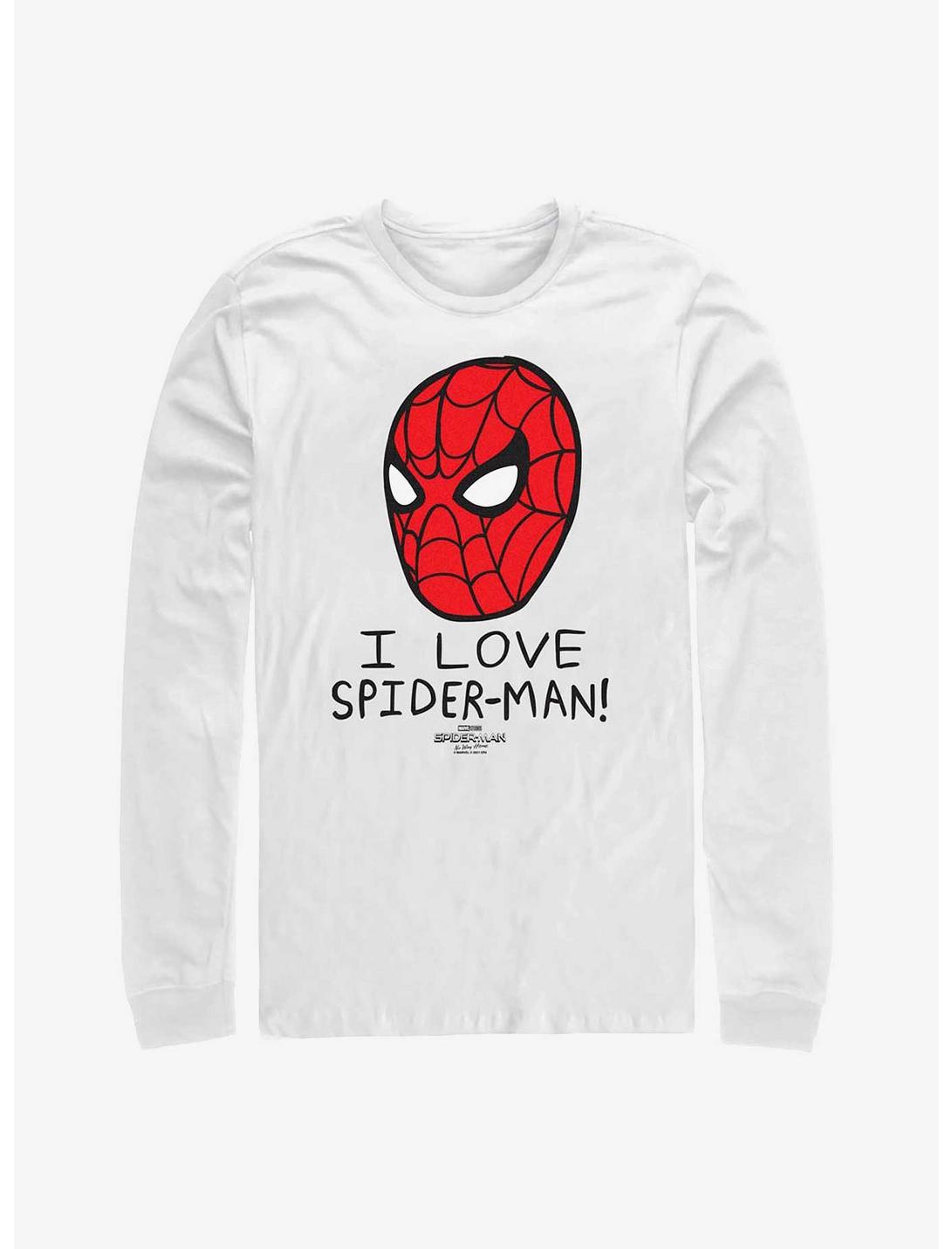 Marvel Spider-Man: No Way Home Love Spider-Man Mask Long-Sleeve T-Shirt, WHITE, hi-res